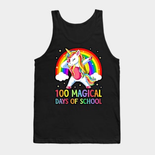 Happy 100th Day Of School Unicorn 100 Magical Days Rainbow Tank Top